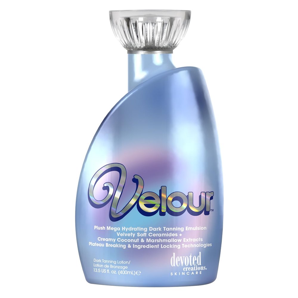 Devoted Creations Velour - Plush Mega Hydrating Velvety Soft Creamy Coconut & Marshmellow Extract Plateau Breaking Dark Tanning Lotion
