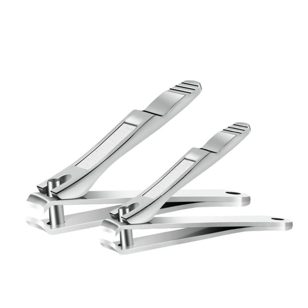Beatifufu 2pcs Stainless Steel Nail Clipper Set Durable Manicure Kit with Nail Scissors for Men and Women Includes Small and Large
