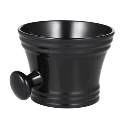 FRCOLOR Plastic Shaving Soap Bowl for Men Black Shaving Mug with Round Handle for Easy Lathering and Face Care Portable Design