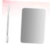 HONMEET 2pcs Stainless Steel Nail Art Palette Set Smooth Surface for Professionals DIY Makeup view 3