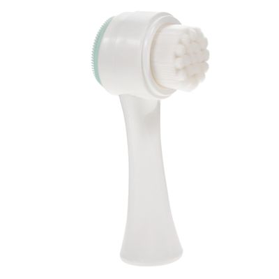 FOYTOKI 2Pcs Double-Sided Manual Facial Brush Multifunctional Skin Cleansing Tool for Exfoliation and Blackhead Removal Comfortable to Use with Unique Stand-up Design