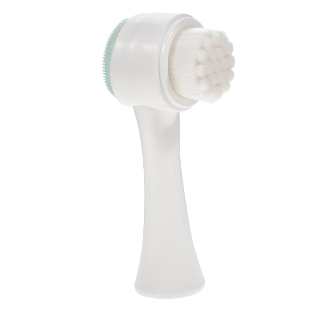 FOYTOKI 2Pcs Double-Sided Manual Facial Brush Multifunctional Skin Cleansing Tool for Exfoliation and Blackhead Removal Comfortable to Use with Unique Stand-up Design
