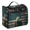 Ourtheme Eagle American Flag Travel Toiletry Bag for Women Men Large Capacity Hanging Makeup Bag Dopp Kit Shaving Bag for Toiletries Cosmetics Organizer view 1