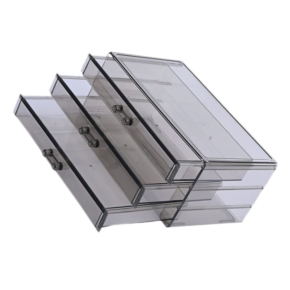 PLAFOPE Organizer Multi-layer Transparent Storage Cabinet for Jewelry Cosmetics and Desk Sundries Durable and Stackable for Home and Office Use