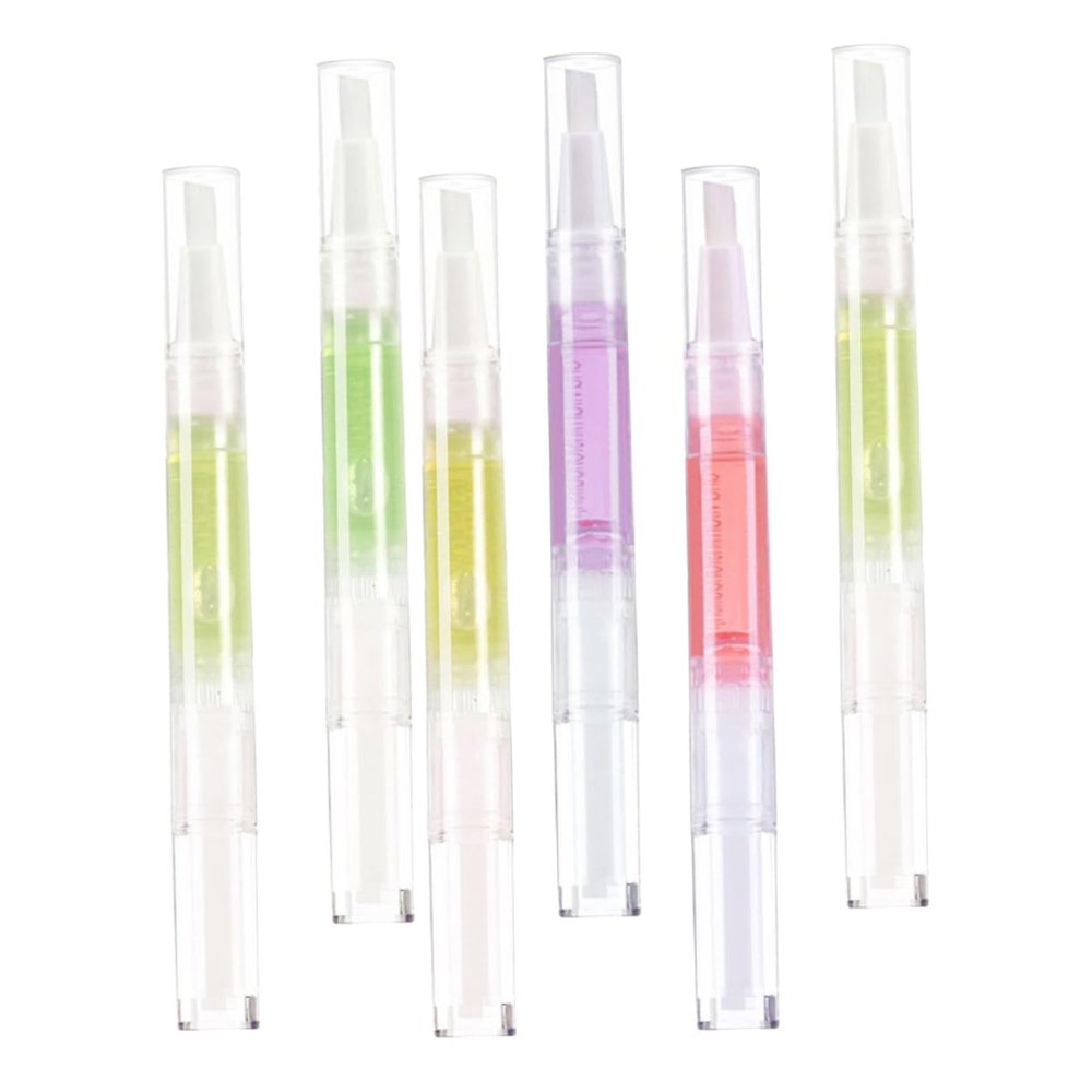HONMEET 6pcs Cuticle Oil Pen Nail Nutrition Oil for Healthy Cuticles Nail Revitalization Easy Application Brush -friendly Manicure Care Tools