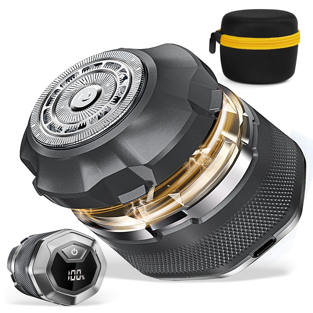 Ultimate Bald Head Shaver: Magnetic Precision, 10000 RPM Power, IPX8 Waterproof, LED Display & Travel Kit