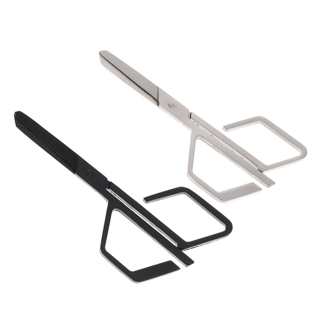 PLAFOPE 2pcs Nose Hair Trimmer Scissors Men Women Eyebrow Trimmer Mustache Scissors Facial Hair Removal Tool Stainless Steel