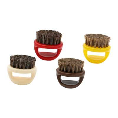 HONMEET 4pcs Beard Brush Comb Styling Kit Brush for Mustache Grooming Tool Portable Horsehair Abs Ring Random Color