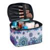 doginthehole Makeup Bag for Women Purple Boho Blossom Large Travel Cosmetic Case Girls' Make Up Organizer view 2