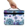 doginthehole Makeup Bag for Women Purple Boho Blossom Large Travel Cosmetic Case Girls' Make Up Organizer view 3
