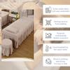 LDLCYCN Massage Table Skirt with Elastic Band Beauty Salon Massage Table Bed Sheet with Skirt Spa Bed Cover Soft Massage Table Sheet Cover with Face Breath Hole Washable,Grey,70x185cm(S) view 3