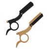 Baluue 2pcs Manual Barber Razor Finger Shaver for Beard and Eyebrow Grooming Black Gold Portable Long- Cutting Tool view 1