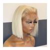 wigs 613 Blonde Bob Wig Short Straight Wig Pre Plucked T Part Lace Human Hair Wigs with Baby Hair Brazilian Hair 8-16" HD Transparent Straight Bob Wig best human hair wigs(150% 13x1 Bob Wig,12inches) view 1
