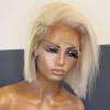 wigs 613 Blonde Bob Wig Short Straight Wig Pre Plucked T Part Lace Human Hair Wigs with Baby Hair Brazilian Hair 8-16" HD Transparent Straight Bob Wig best human hair wigs(150% 13x1 Bob Wig,12inches) view 2