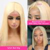 wigs 613 Blonde Bob Wig Short Straight Wig Pre Plucked T Part Lace Human Hair Wigs with Baby Hair Brazilian Hair 8-16" HD Transparent Straight Bob Wig best human hair wigs(150% 13x1 Bob Wig,12inches) view 3
