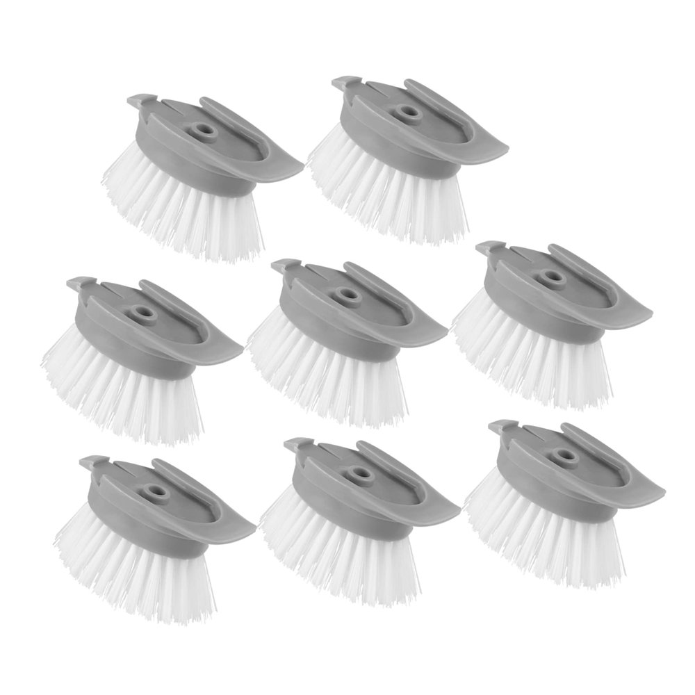 IWOWHERO 8pcs Long Handle Automatic Dish Brush Replacement Heads for Kitchen Cleaning Easy to Install Scrub Brush Heads for Tidy Home Maintenance