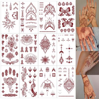 10 Sheets Henna Tattoo Kit, Henna Tattoo Stickers for Women Wedding Party Decorations 646