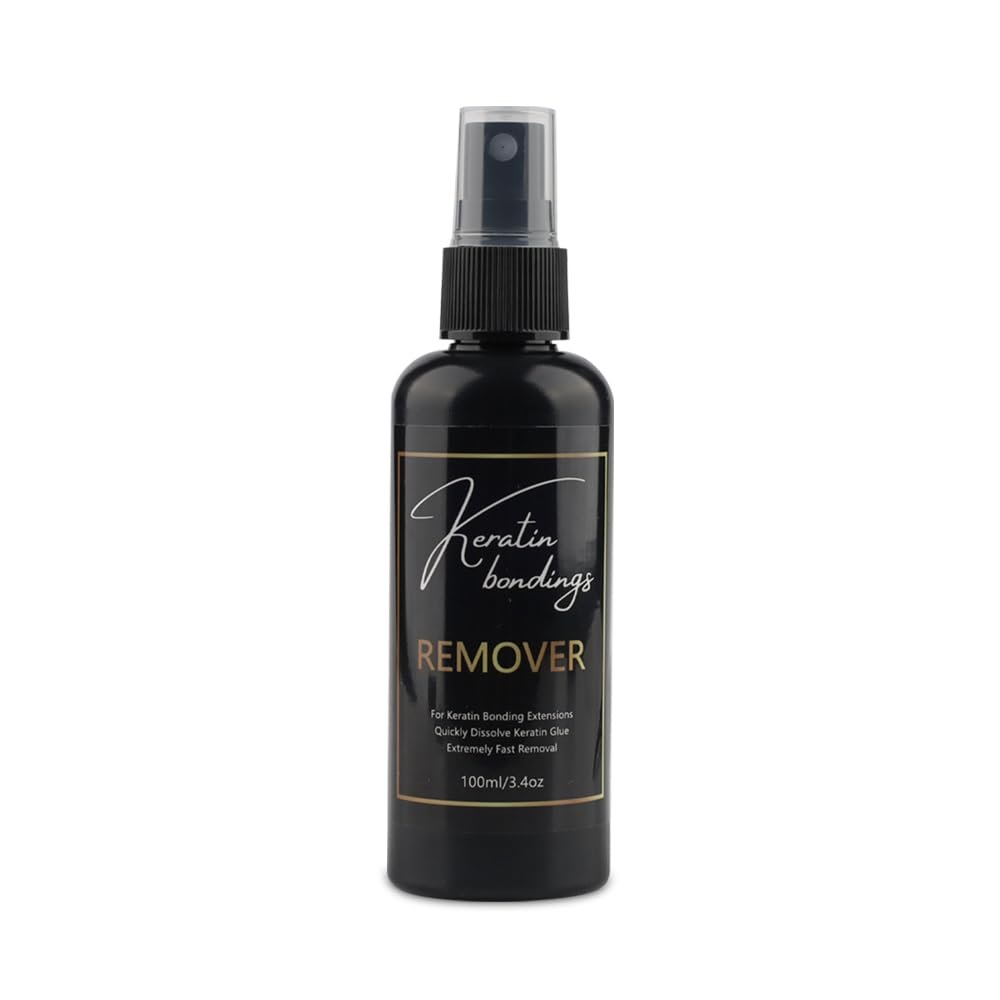 GlamorDove 100ml Keratin Bonding Glue Remover Super Fast Remover Keratin Bond Hair Extensions Remover for Pre-Bonded Extensions Keratin Hot Melt Glue Remover Liquid Remover Hair Extensions Remover