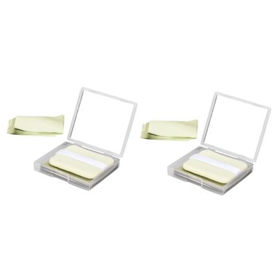 Mikinona 2sets Oil Absorbing Sheets Mirror Puff Tea Oil Control Blotting Paper for Oily Skin for Men Women