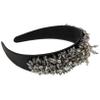 OHPHCALL 1pc Elegant Stylish Headband Black Rhinestone Headband Embroidered Palace Style Hairband for Special Occasions view 1