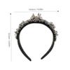 OHPHCALL 1pc Elegant Stylish Headband Black Rhinestone Headband Embroidered Palace Style Hairband for Special Occasions view 2