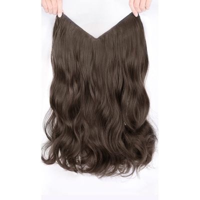 tanyunji001 Wigs, One-piece Wig Piece Big Wave U-shaped Curls Fluffy Hair Volume Wig Girls Long Hair No Trace Hair Extension Piece,Wigs to Cover Baldness(Light brown,60CM/23.6 inches)