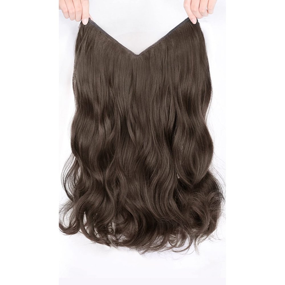 tanyunji001 Wigs, One-piece Wig Piece Big Wave U-shaped Curls Fluffy Hair Volume Wig Girls Long Hair No Trace Hair Extension Piece,Wigs to Cover Baldness(Light brown,60CM/23.6 inches)
