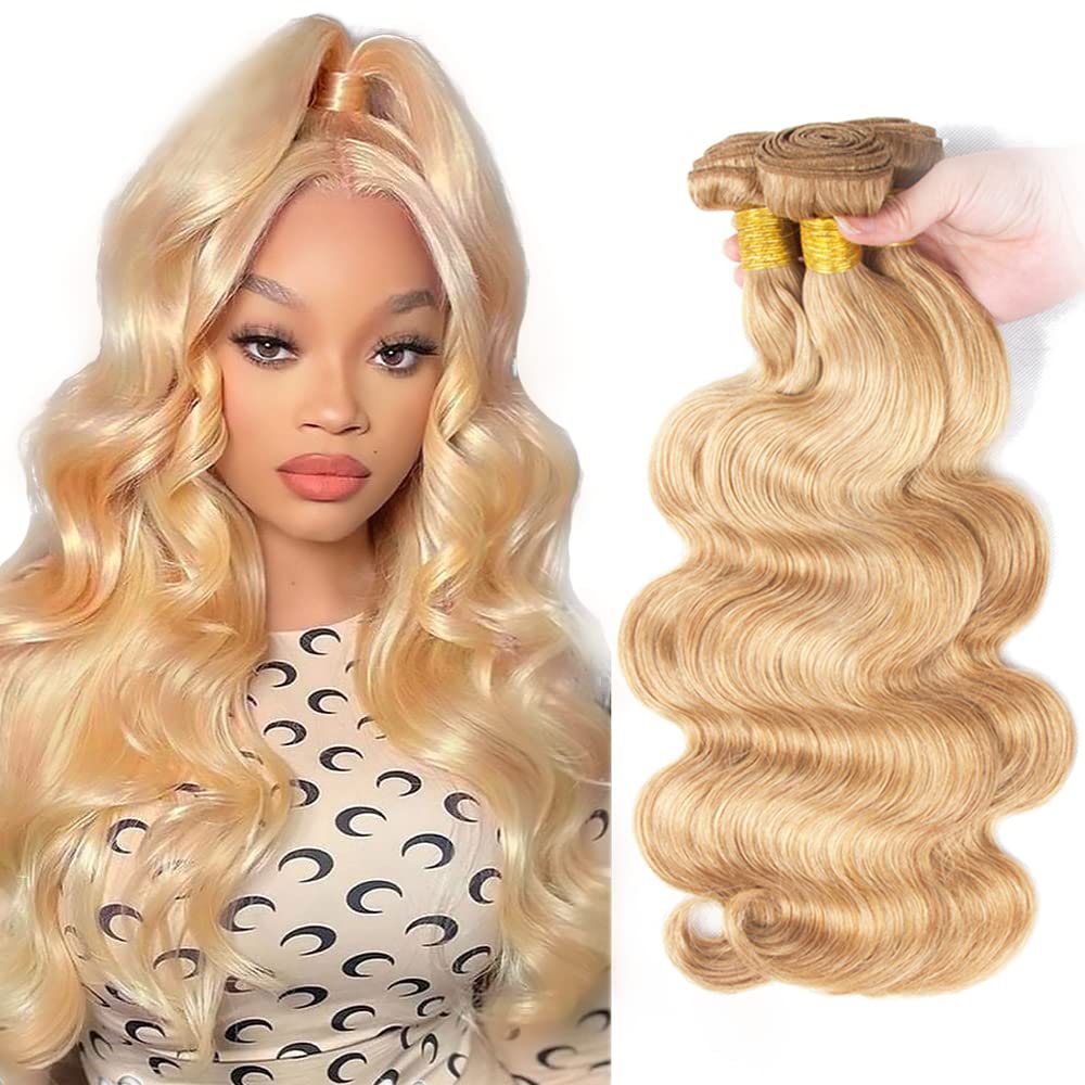 Color #27 Bundles Blonde Human Hair Bundles 613 Body Wave Bundle 22 24 26 inch Honey Blonde Human Hair Bundle