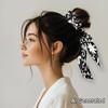 YUVAMAGIMO Daisy Bow Hair Ties Short Hair Scarf wicth Ribbon Bow Scrunchies Satin Scrunchie with Tails Long Bow Braids Ponytail Holders Silk Hair Scrunchies for Women Girls Hair Accessories view 4