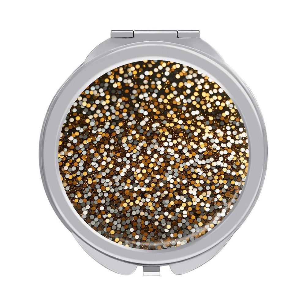 NTVOWPZO Small Compact Mirror Glitter Sequin Spot Pocket Mirror Travel Makeup Mirror Round Compact Mirrors Double-Sided Makeup Portable Handheld Mirror for Purses Pocket