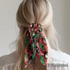 YUVAMAGIMO Candy 2 Pcs Bow Silk Scrunchies Christmas Hair Scarf Ribbon Bows for Hair Knotted Bow Hair Ties Elastic Bands Satin Scrunchy Satin Hair Accessories Scrunchies for Women Girls view 3