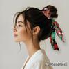YUVAMAGIMO Candy 2 Pcs Bow Silk Scrunchies Christmas Hair Scarf Ribbon Bows for Hair Knotted Bow Hair Ties Elastic Bands Satin Scrunchy Satin Hair Accessories Scrunchies for Women Girls view 4