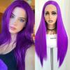 RONGDUOYI Light Purple Lace Front Wig Long Straight Lace Frontal Glueless Synthetic Hair Long Purple Colored Wigs for Women Daily Party Cosplay view 1