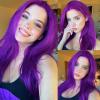 RONGDUOYI Light Purple Lace Front Wig Long Straight Lace Frontal Glueless Synthetic Hair Long Purple Colored Wigs for Women Daily Party Cosplay view 3