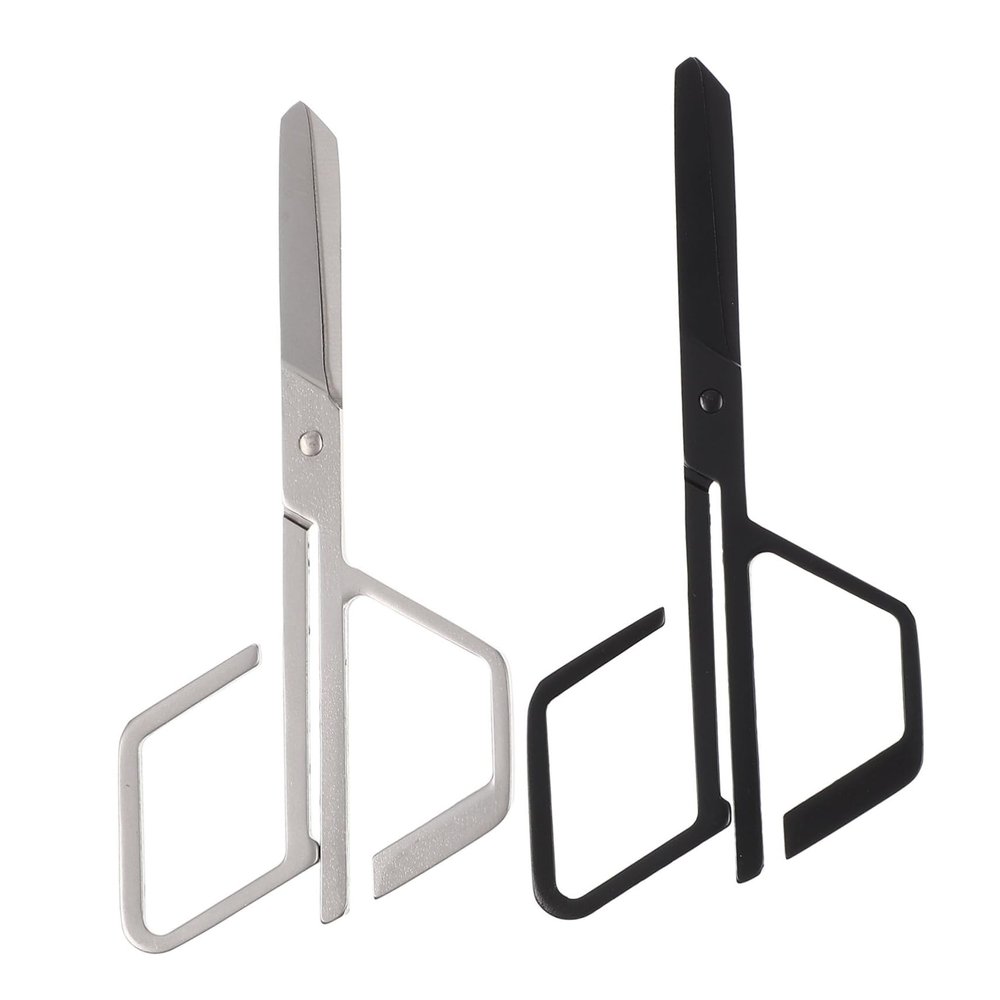 Baluue 2pcs Stainless Steel Nose Hair Scissors Portable Trimming Tools for Facial Hair Eyebrow Grooming and Lightweight Design