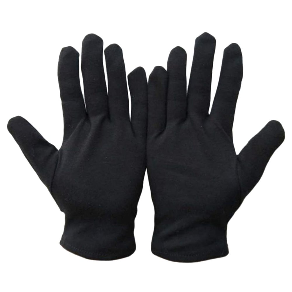 Didiseaon 12pairs Moisturizing Cotton Gloves Black Fingerless Work Gloves for Women Safety Warm Protective