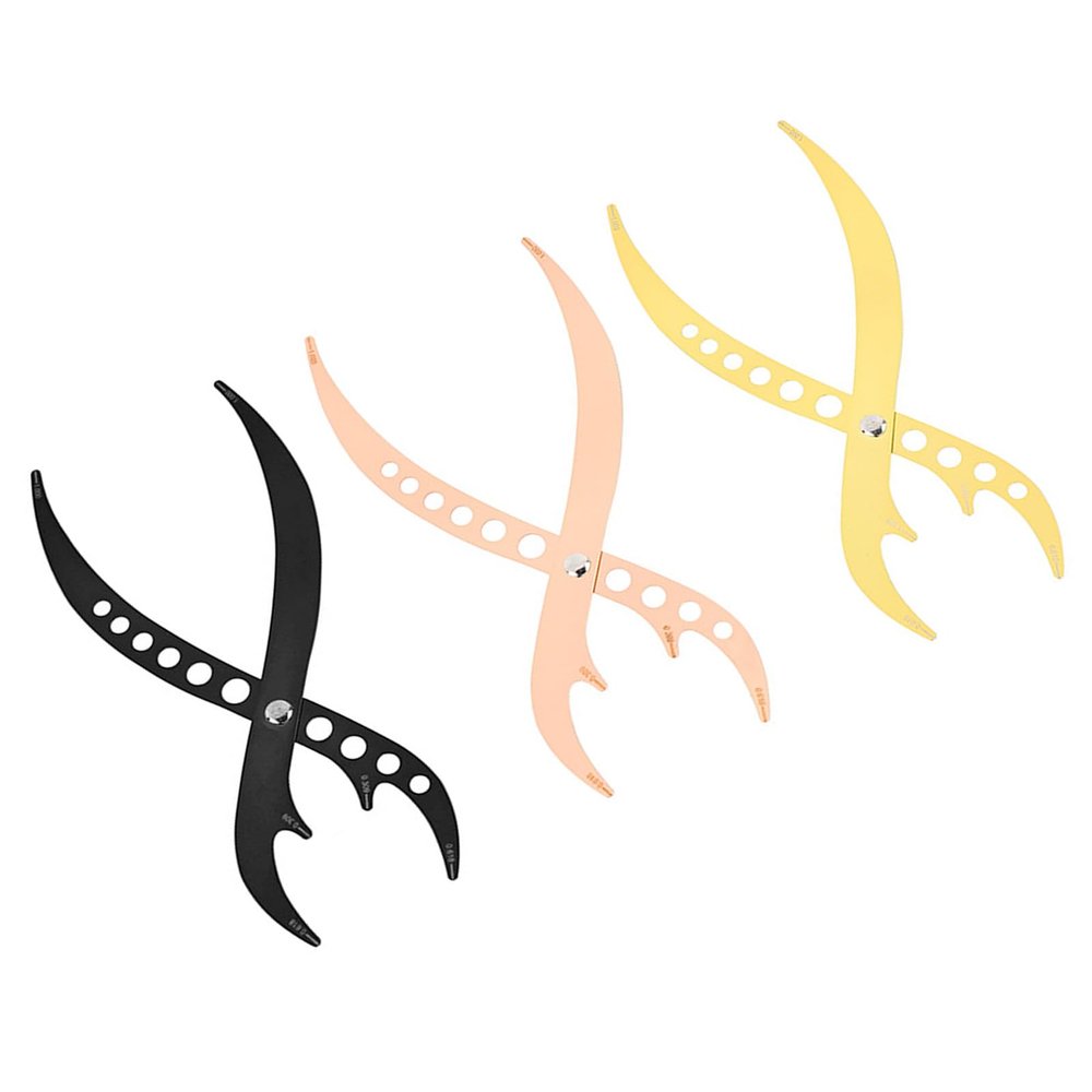 3pcs Eyebrow Stencil Ruler Stainless Steel Microblading Measure Tool Home Travel