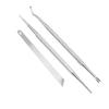 NOLITOY 3pcs Stainless Steel Pedicure Knife Set Nail Accessories Cuticle Fork Dead Skin Remover for Home Salon view 1