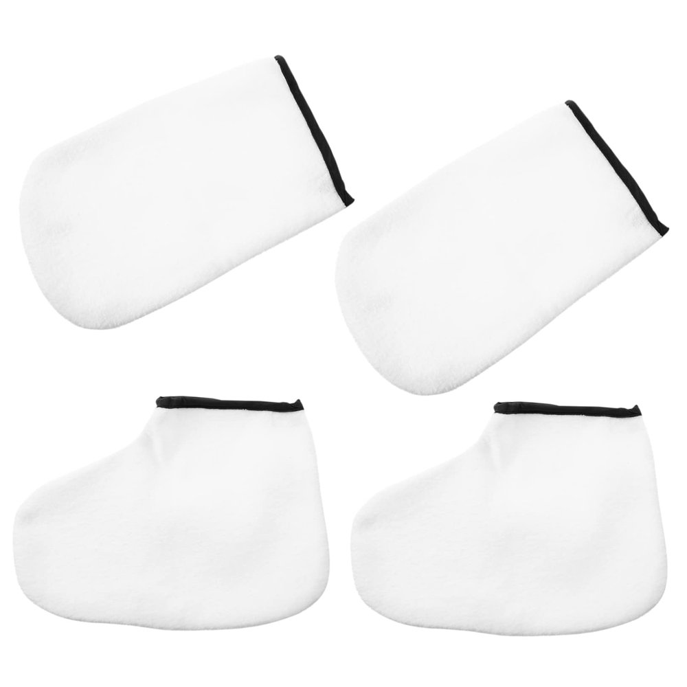 Didiseaon 2pairs Moisturizing Paraffin Wax Bath Gloves Booties Set for Hand and Foot Care Reusable Exfoliating Mitts for Spa and Home Use for Dry Skin Treatment