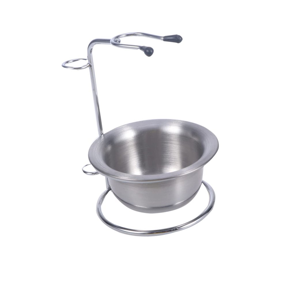 BIUDECO Stainless Steel Shaving Stand Bowl Brush Razor Holder Men's Shaving Bowl Mug
