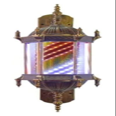 DXYOYONGMZ Barber Pole Light Hair Salon Barber Shop Open Sign Traditional Barber Pole Rotating Barber Pole LED Light,Wall-Mounted Waterproof LEDs for Outdoor Hairdressing(Brass)