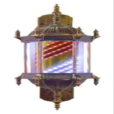 DXYOYONGMZ Barber Pole Light Hair Salon Barber Shop Open Sign Traditional Barber Pole Rotating Barber Pole LED Light,Wall-Mounted Waterproof LEDs for Outdoor Hairdressing(Brass)