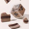 1 Box of 6 PCs Chocolate Color Quick Makeup Foundation Puff Set, Foundation Sponge Puff Cushion Puff Mini Powder Puff Collection view 3