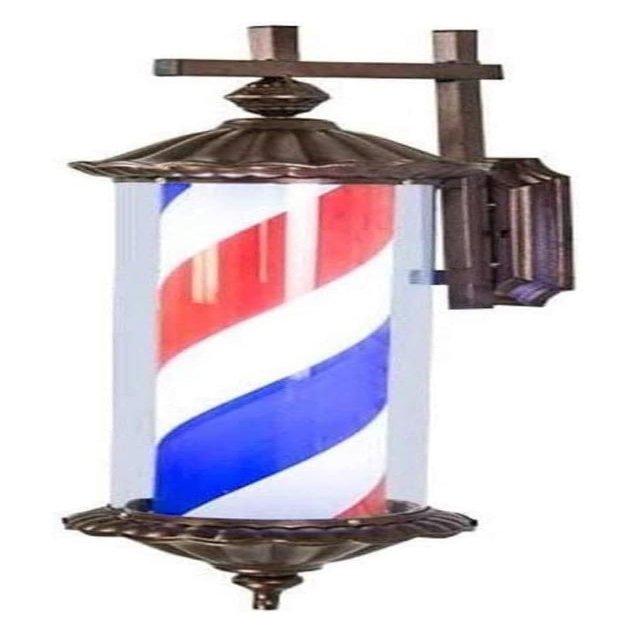 DXYOYONGMZ Barber Pole Light, LED Barber Pole Light, Salon Open Sign, Barber Pole LED Light, European Vintage Hair Salon Logo Waterproof Rotating Light, Outdoor Wall Light(Blue)