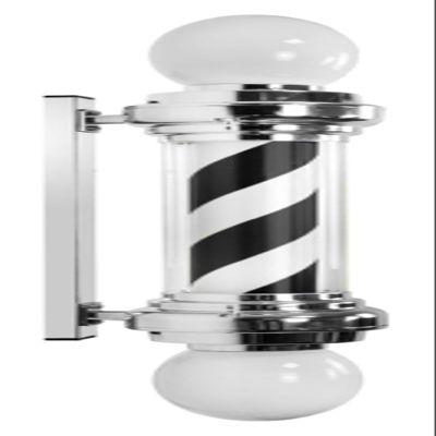 DXYOYONGMZ Barber Pole Light, Rotating Hair Salon Open Sign, Traditional Barber Pole Outside Barber Shop Rotating Light Sign Light Box Rainproof Hairdressing Salon Save Energy Wall Lamp(Black)