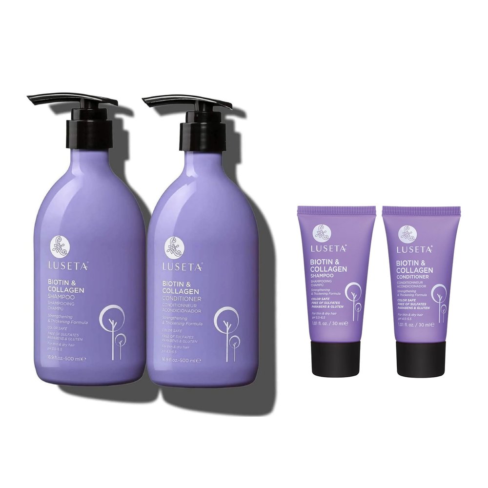 Biotin Shampoo and Conditioner with Travel Set