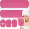 FoldTier 20 Pcs Exfoliating Glove Bulk Summer Exfoliator Mitt Body Scrubber 150d Viscose Fiber Deep Skin Korean Scrub Mitt for Spa Massage Dead Skin Remover for Men and Women(Rose Red) view 1