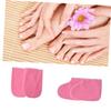 BIUDECO 2pairs Paraffin Wax Treatment Gloves and Booties Heat Retention Mitts of Cozy Foot Covers for Manicure and Pedicure Pink view 2