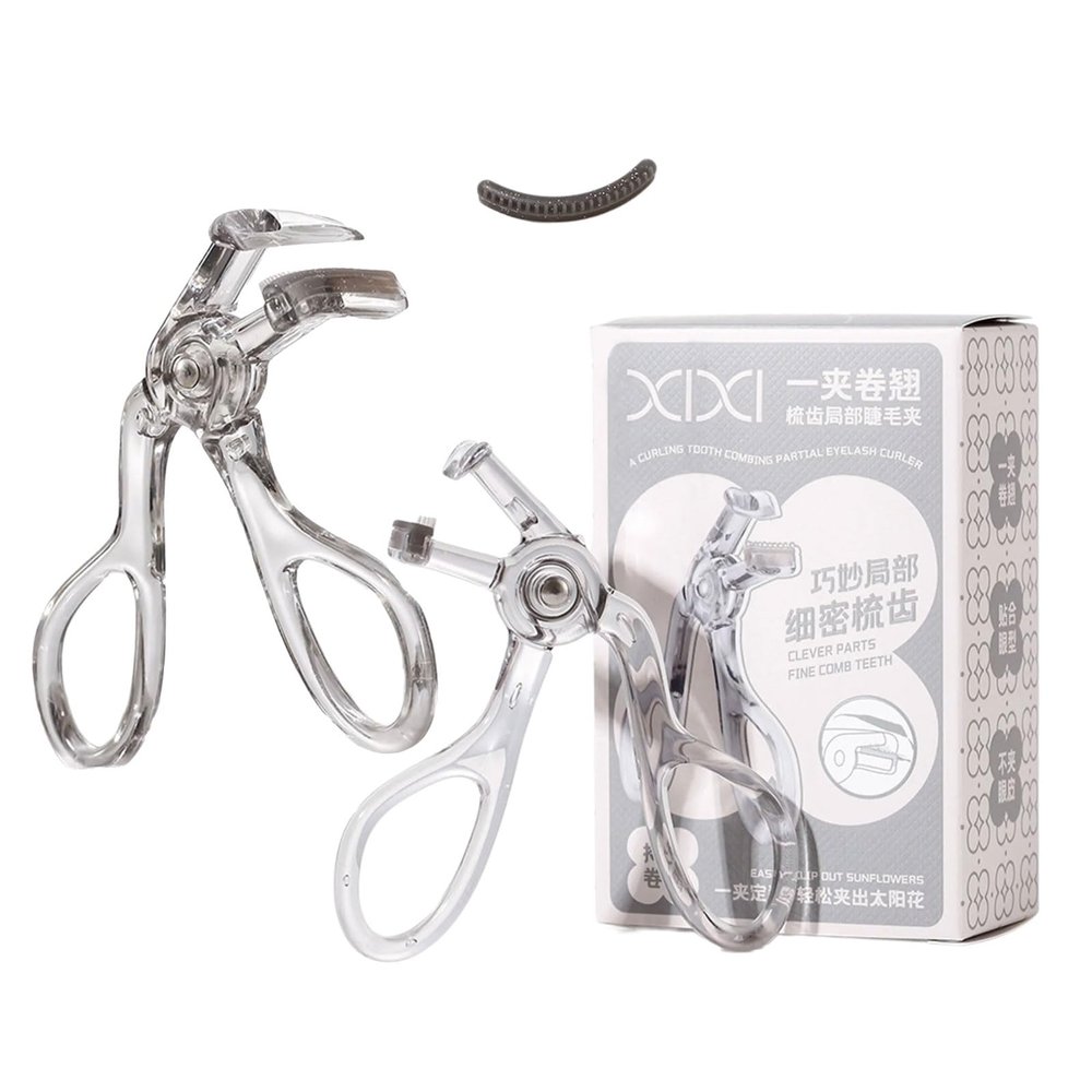 2 Pcs Wide-Angles Eyelash Curler Partial Lash Curler Eyelashes Curler With Comb Eyelash Curling Beauty Tool Eyelash Tool