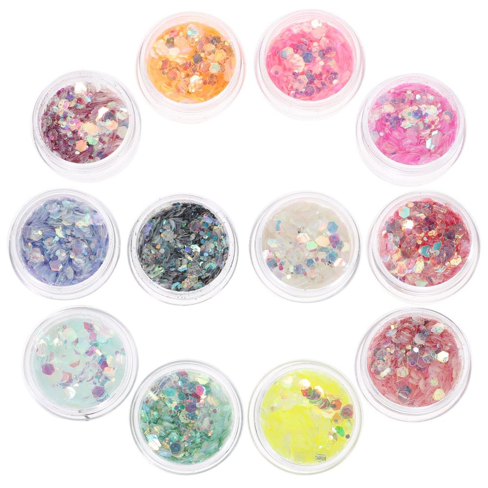 Baluue Sets Halloween Makeup Supplies Glitter Gel for Body Face Hair Eye Shadow Nail Party Decorative Kits Boxes
